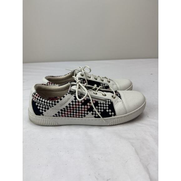 Born Tamara Sneakers Women's Size 10 Blue Red Plaid Checkered Preppy Comfort - Picture 2 of 12